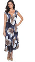 Large Flower Print Crinkle Dress - DR718
